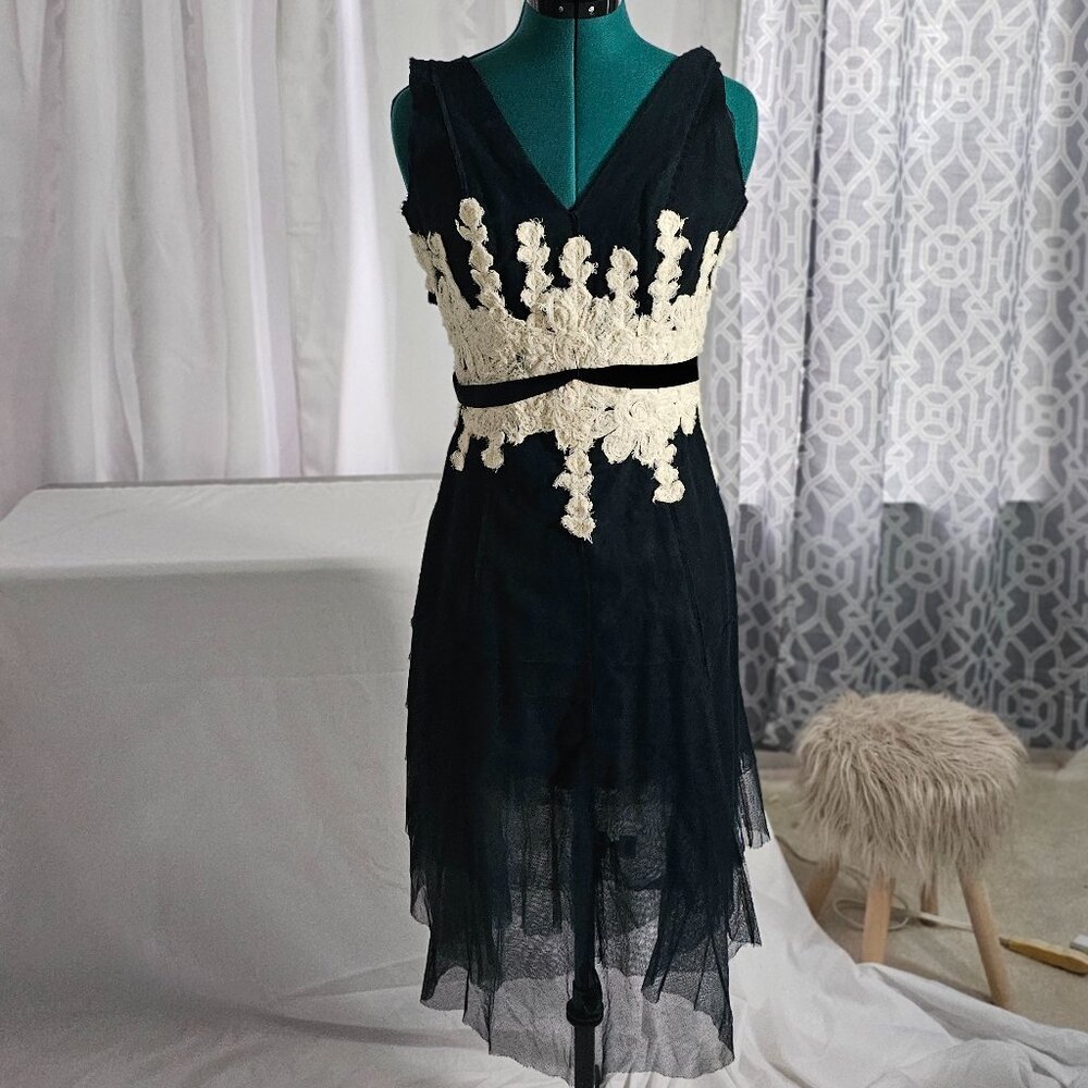 Redux Charles Chang-Lima Navy & White Sleeveless Dress | Size 2